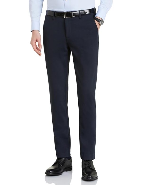 Premium Men's Slim Fit Stretch Knit Pants - Smart Casual | Flexi Waist