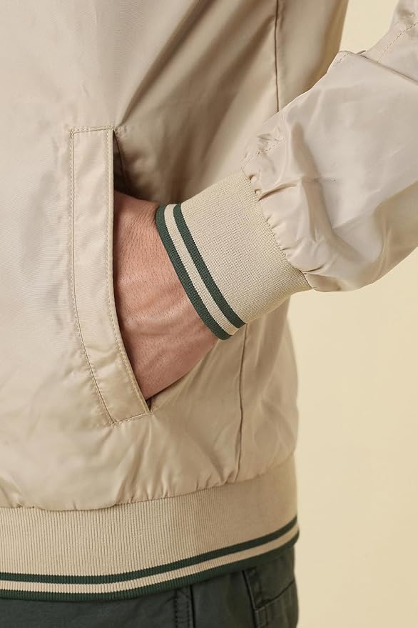 Men's Polyester Casual Jacket | Regular Fit High Neck | Standard Length