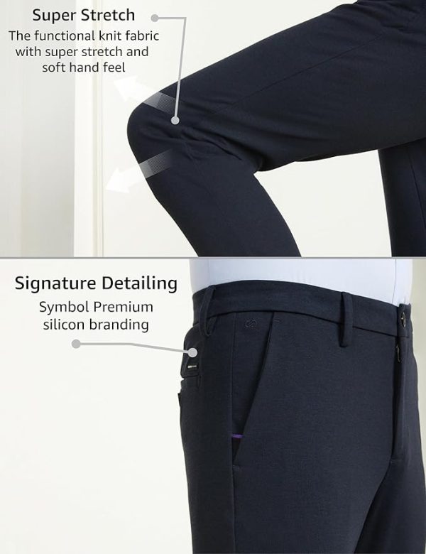 Premium Men's Slim Fit Stretch Knit Pants - Smart Casual | Flexi Waist