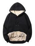 Women's Fleece Sherpa Hoodie, Winter Warm Pullover Sweatshirt, Soft Fur Lined, Casual Hooded Sweatshirt, Cozy & Stylish Outerwear