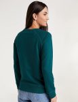 Symbol Women's Cotton Blend Round Neck Regular Fit Cropped Sweatshirt (Pullover)