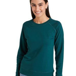 Symbol Women's Cotton Blend Round Neck Regular Fit Cropped Sweatshirt (Pullover)
