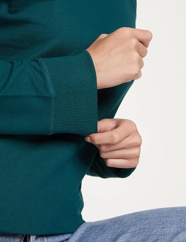 Symbol Women's Cotton Blend Round Neck Regular Fit Cropped Sweatshirt (Pullover)