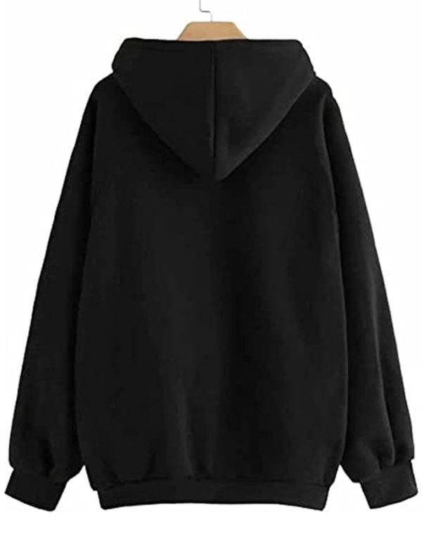 Cotton Fleece Regular Fit Solid Sweatshirt Winter Wear Jumper Full Sleeve Hoodie for Women