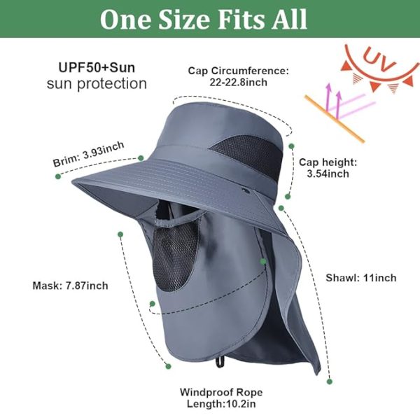 Mens Sun Hat Wide Brim Summer Sun Cap UV Protection Fishsing Hat
