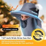 Mens Sun Hat Wide Brim Summer Sun Cap UV Protection Fishsing Hat