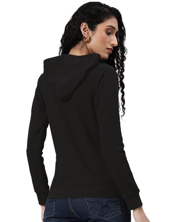 Cotton Fleece Regular Fit Solid Sweatshirt Winter Wear Jumper Full Sleeve Hoodie for Women