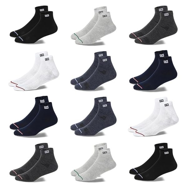 Fitness Mantra® 12 Pairs Sports Ankle Cotton Socks