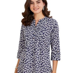 Women's Cotton Printed A-line Short Kurti